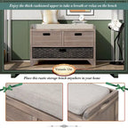 Banc à chaussures entièrement assemblé avec coussin amovible