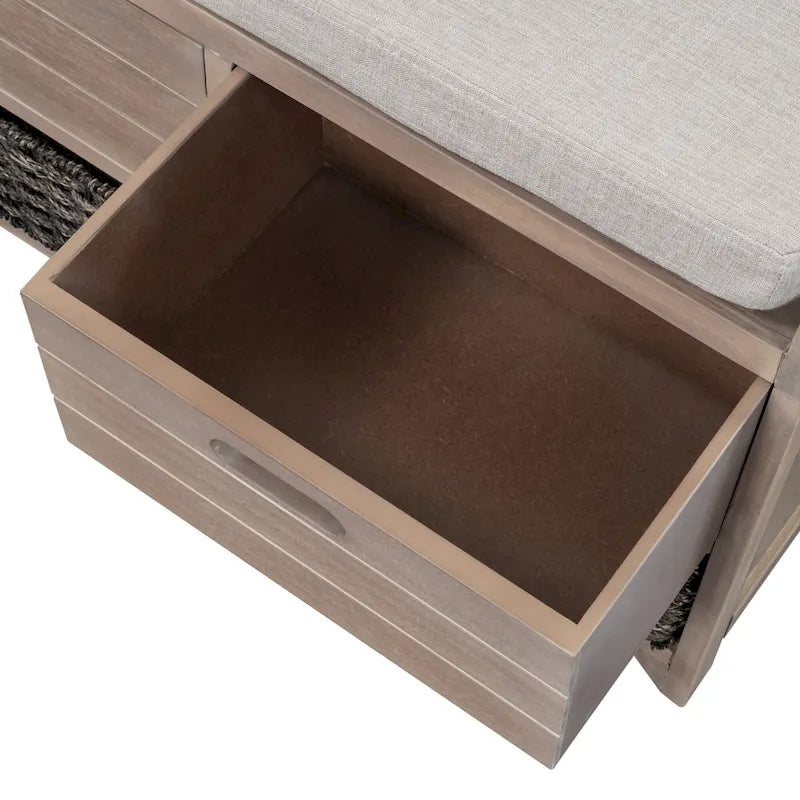 Banc à chaussures entièrement assemblé avec coussin amovible