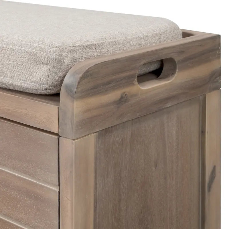 Banc à chaussures entièrement assemblé avec coussin amovible