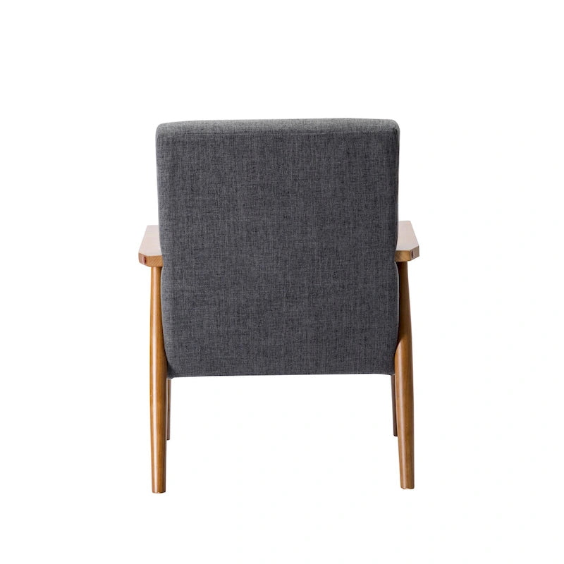 Fauteuil d'appoint en tissu Gelso avec pieds en hévéa