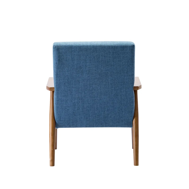 Fauteuil d'appoint en tissu Gelso avec pieds en hévéa