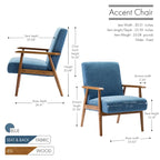 Fauteuil d'appoint en tissu Gelso avec pieds en hévéa