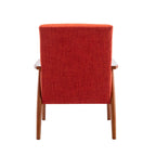 Fauteuil d'appoint en tissu Gelso avec pieds en hévéa