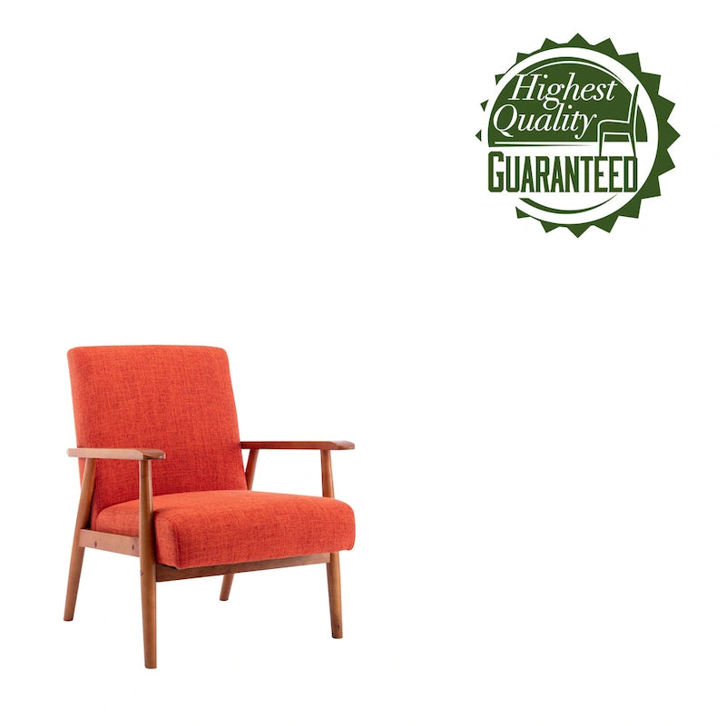 Fauteuil d'appoint en tissu Gelso avec pieds en hévéa