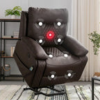 Fauteuil inclinable électrique chauffant de massage en cuir moderne pour personnes âgées