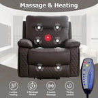 Fauteuil inclinable électrique chauffant de massage en cuir moderne pour personnes âgées