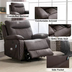 Fauteuil inclinable électrique chauffant de massage en cuir moderne pour personnes âgées