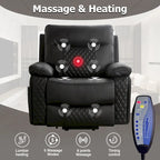 Fauteuil inclinable électrique chauffant de massage en cuir moderne pour personnes âgées