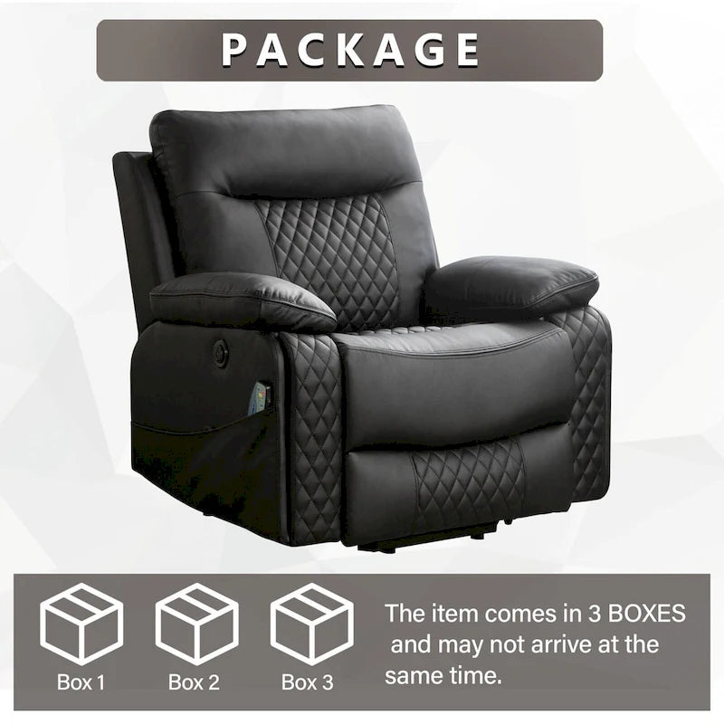 Fauteuil inclinable électrique chauffant de massage en cuir moderne pour personnes âgées