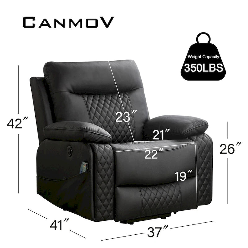 Fauteuil inclinable électrique chauffant de massage en cuir moderne pour personnes âgées