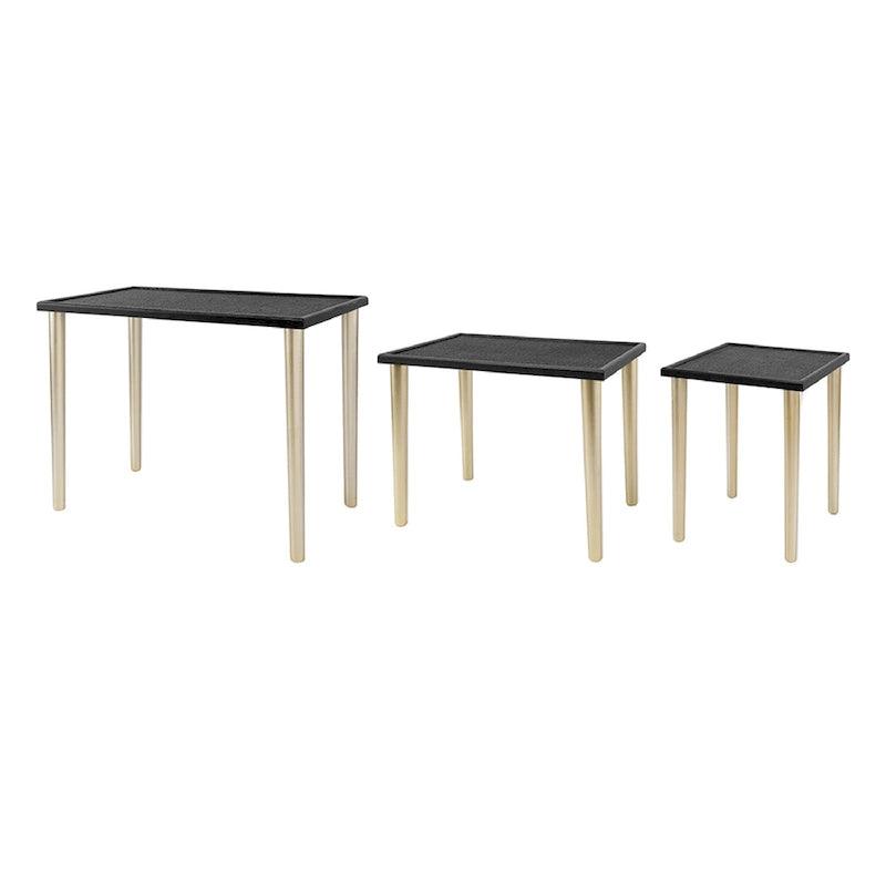 Tables d'appoint gigognes bicolores - Noir/Doré
