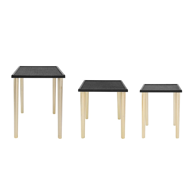 Tables d'appoint gigognes bicolores - Noir/Doré