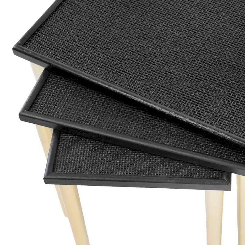 Tables d'appoint gigognes bicolores - Noir/Doré