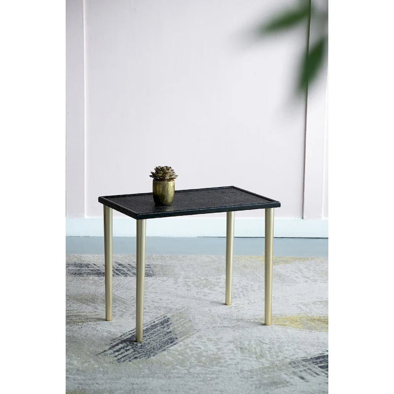 Tables d'appoint gigognes bicolores - Noir/Doré