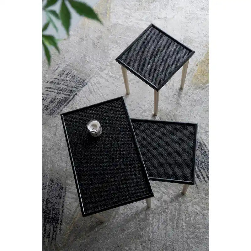 Tables d'appoint gigognes bicolores - Noir/Doré