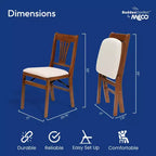 MECO Stakmore Urn Ensemble de chaises pliantes de salle à manger en bois massif de qualité supérieure avec siège rembourré en tissu, lot de 4, couleur bois de fruit/rose poudré