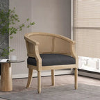 Fauteuil d'appoint en bois et rotin Steinaker