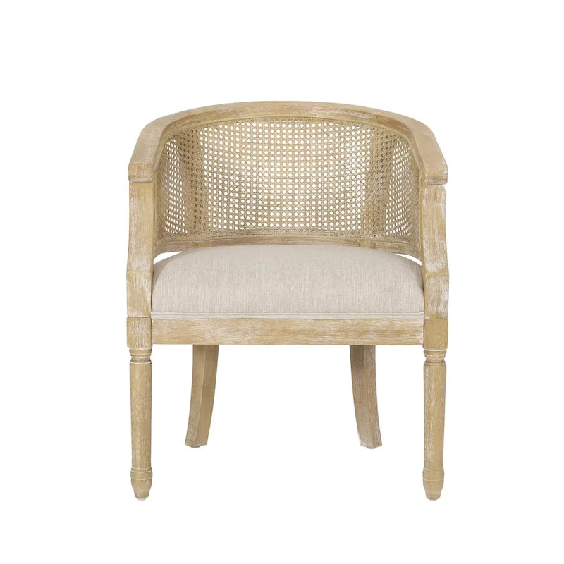 Fauteuil d'appoint en bois et rotin Steinaker