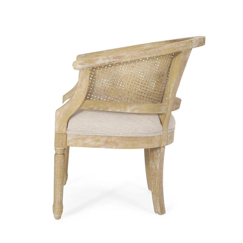 Fauteuil d'appoint en bois et rotin Steinaker