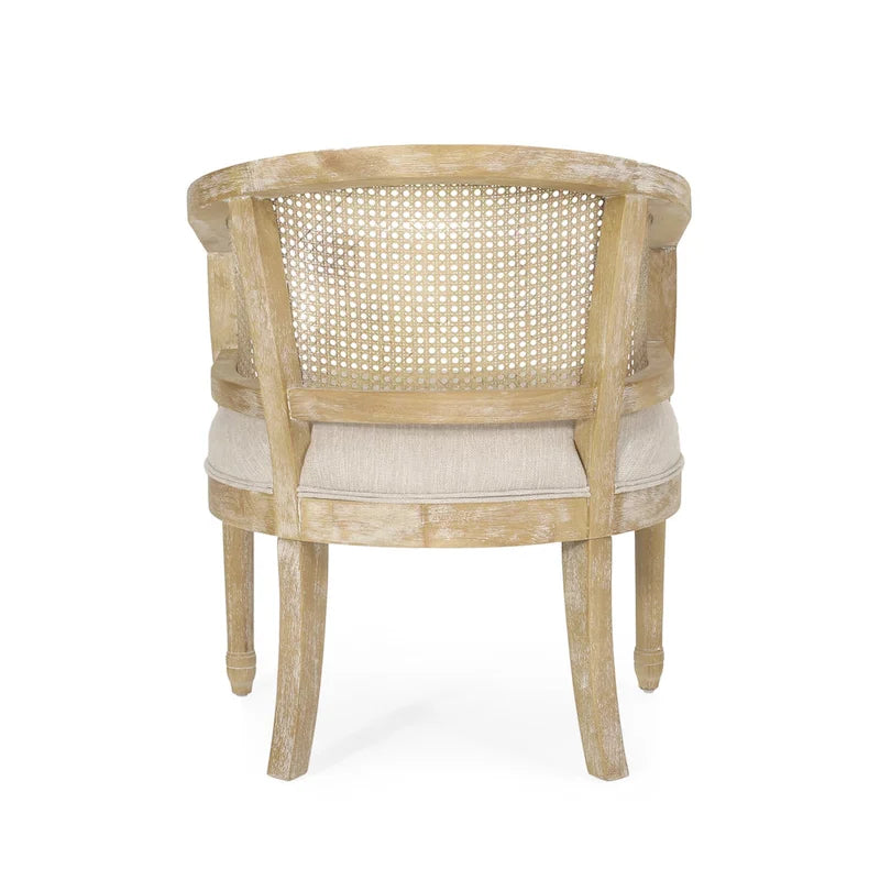 Fauteuil d'appoint en bois et rotin Steinaker