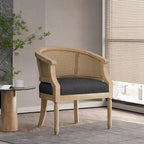 Fauteuil d'appoint en bois et rotin Steinaker