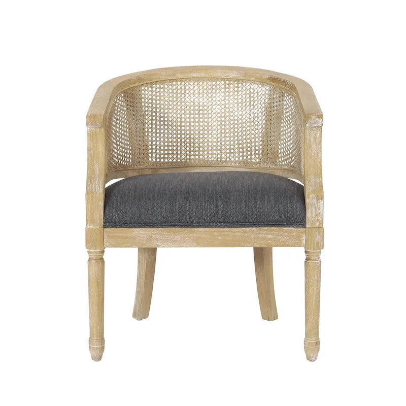 Fauteuil d'appoint en bois et rotin Steinaker