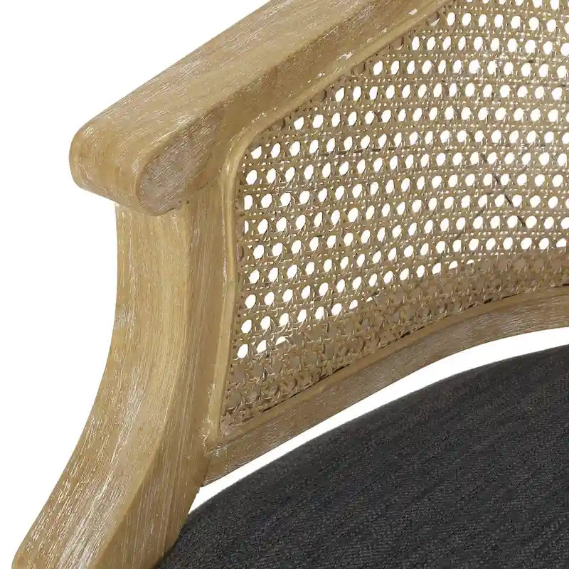 Fauteuil d'appoint en bois et rotin Steinaker