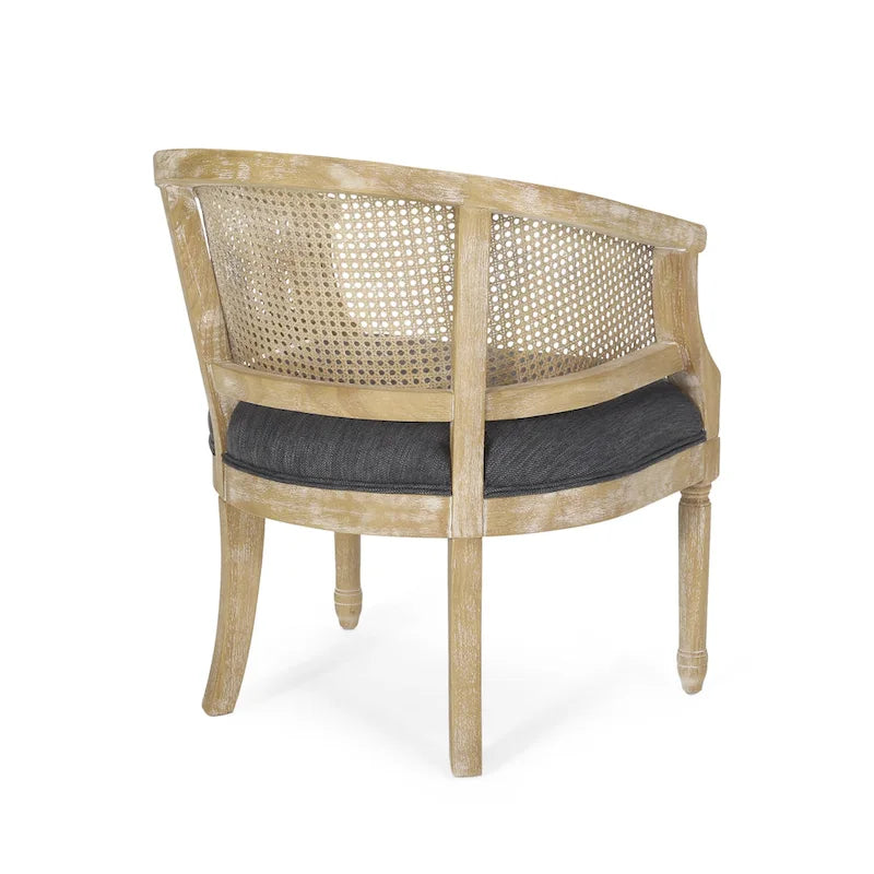 Fauteuil d'appoint en bois et rotin Steinaker