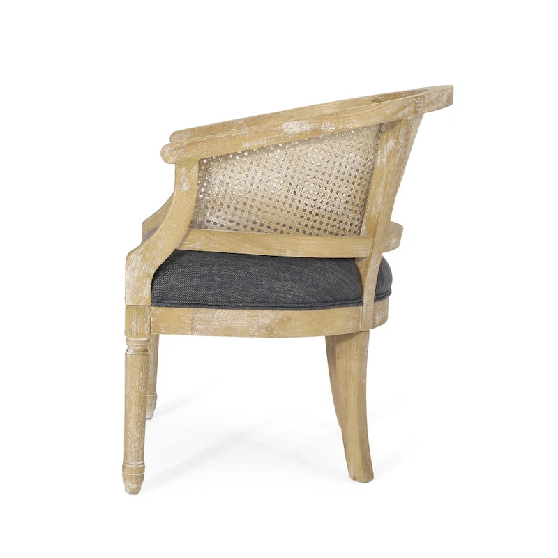 Fauteuil d'appoint en bois et rotin Steinaker