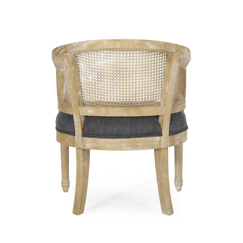 Fauteuil d'appoint en bois et rotin Steinaker