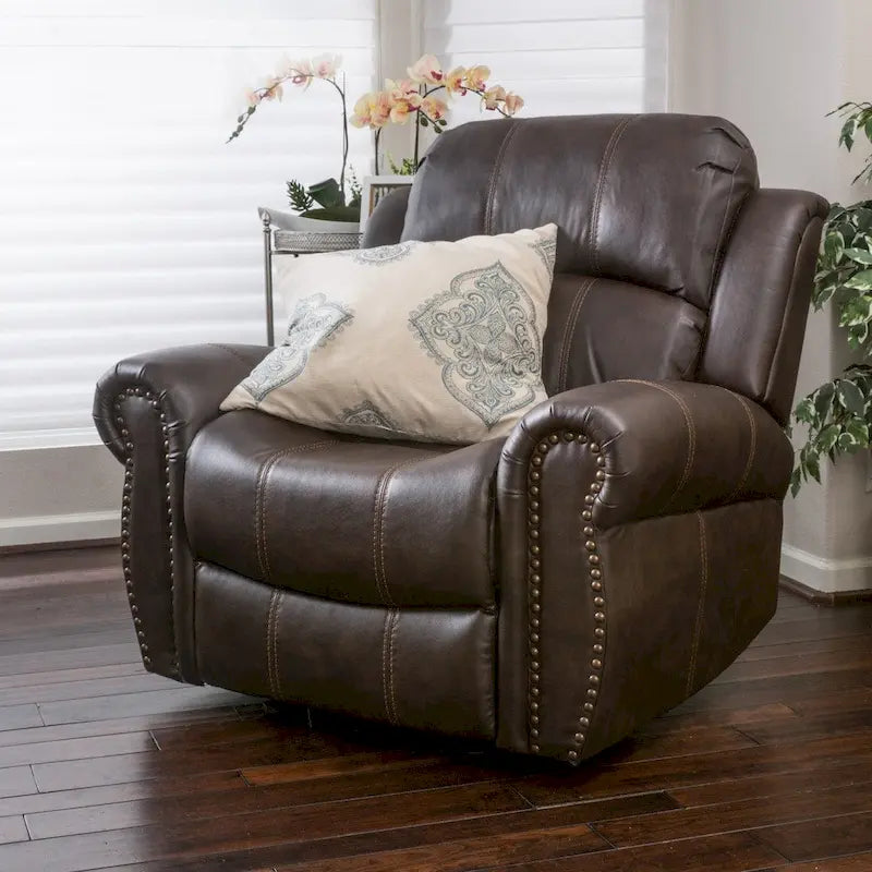 Fauteuil inclinable planeur en cuir reconstitué Charlie