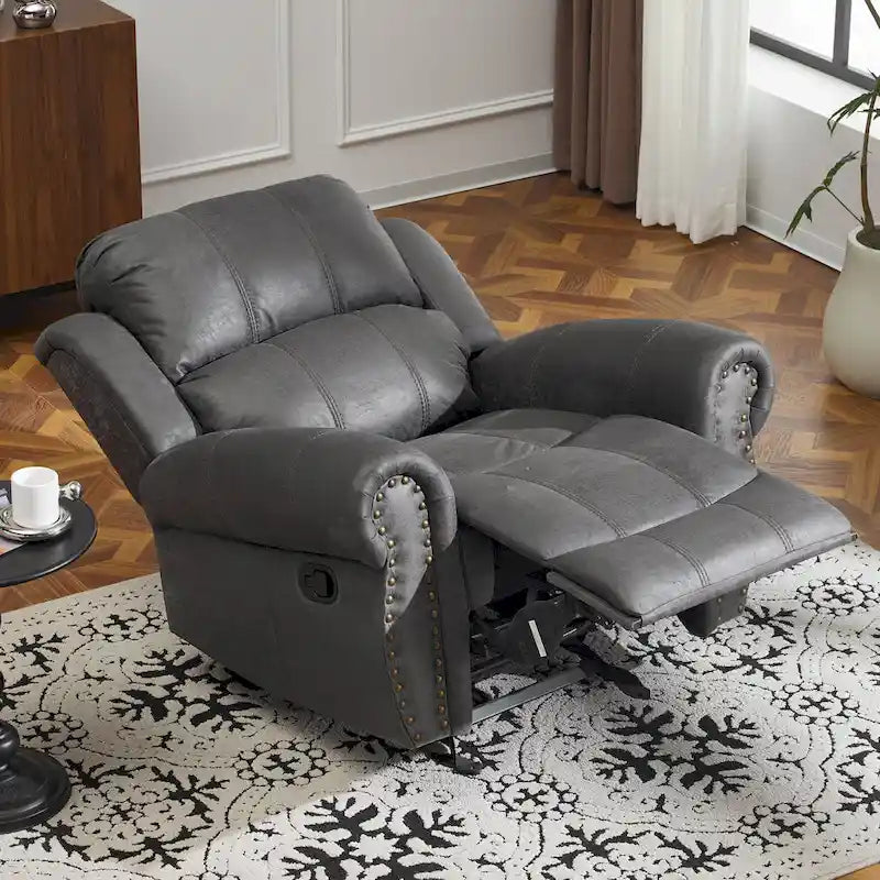 Fauteuil inclinable planeur en cuir reconstitué Charlie