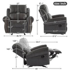 Fauteuil inclinable planeur en cuir reconstitué Charlie