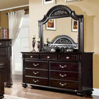 Commode traditionnelle à 9 tiroirs et miroir