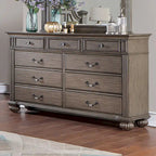 Commode traditionnelle à 9 tiroirs et miroir