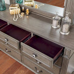 Commode traditionnelle à 9 tiroirs et miroir