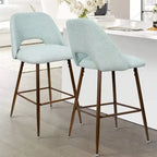 Tabouret de bar moderne rembourré pied noyer