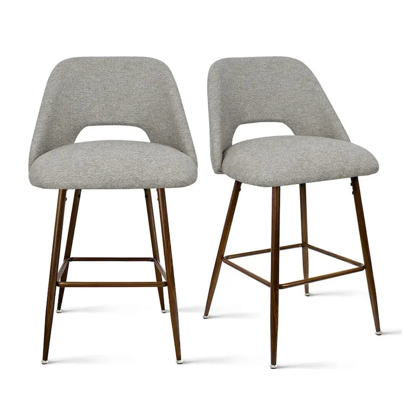 Tabouret de bar moderne rembourré pied noyer