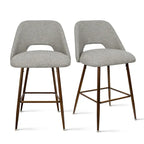 Tabouret de bar moderne rembourré pied noyer