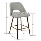 Tabouret de bar moderne rembourré pied noyer