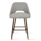 Tabouret de bar moderne rembourré pied noyer