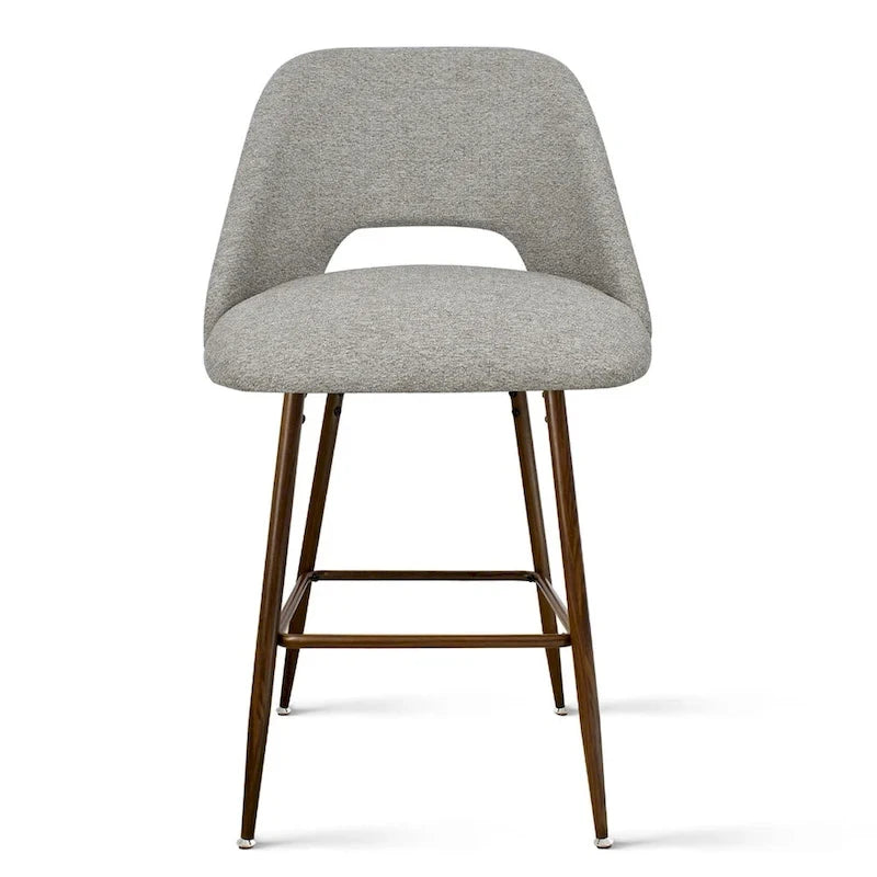 Tabouret de bar moderne rembourré pied noyer