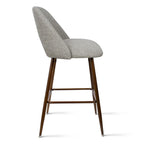 Tabouret de bar moderne rembourré pied noyer