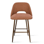 Tabouret de bar moderne rembourré pied noyer