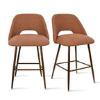 Tabouret de bar moderne rembourré pied noyer
