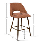 Tabouret de bar moderne rembourré pied noyer