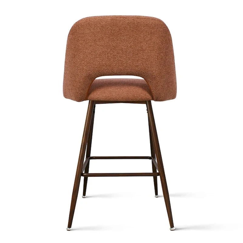 Tabouret de bar moderne rembourré pied noyer