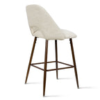 Tabouret de bar moderne rembourré pied noyer