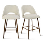 Tabouret de bar moderne rembourré pied noyer