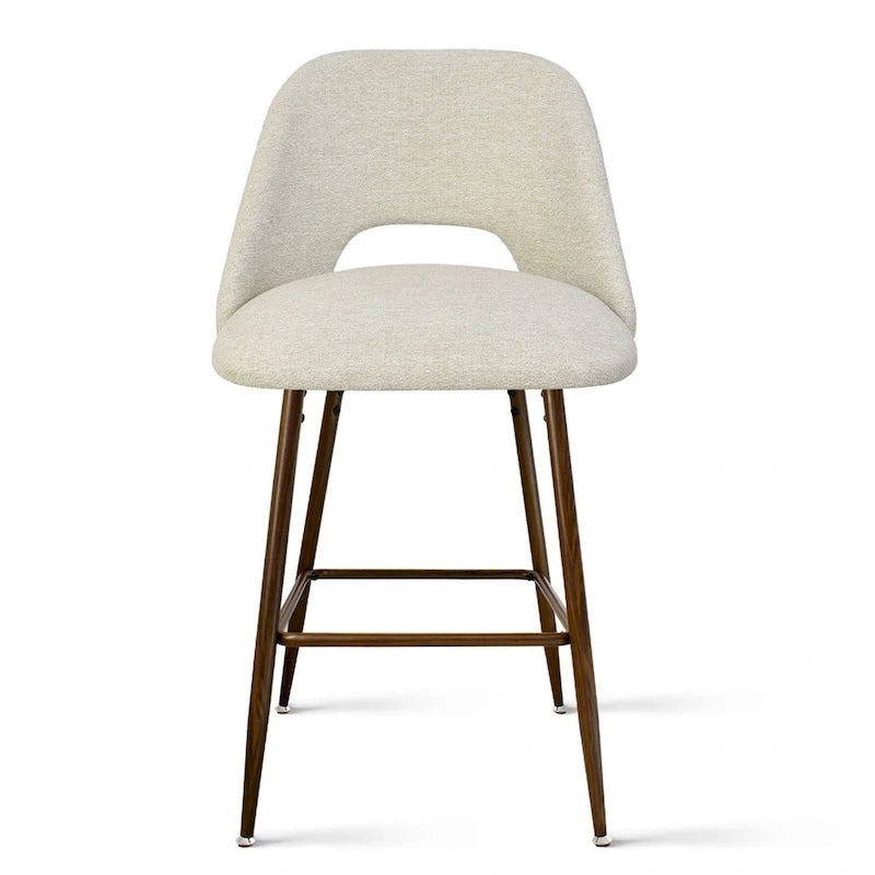 Tabouret de bar moderne rembourré pied noyer